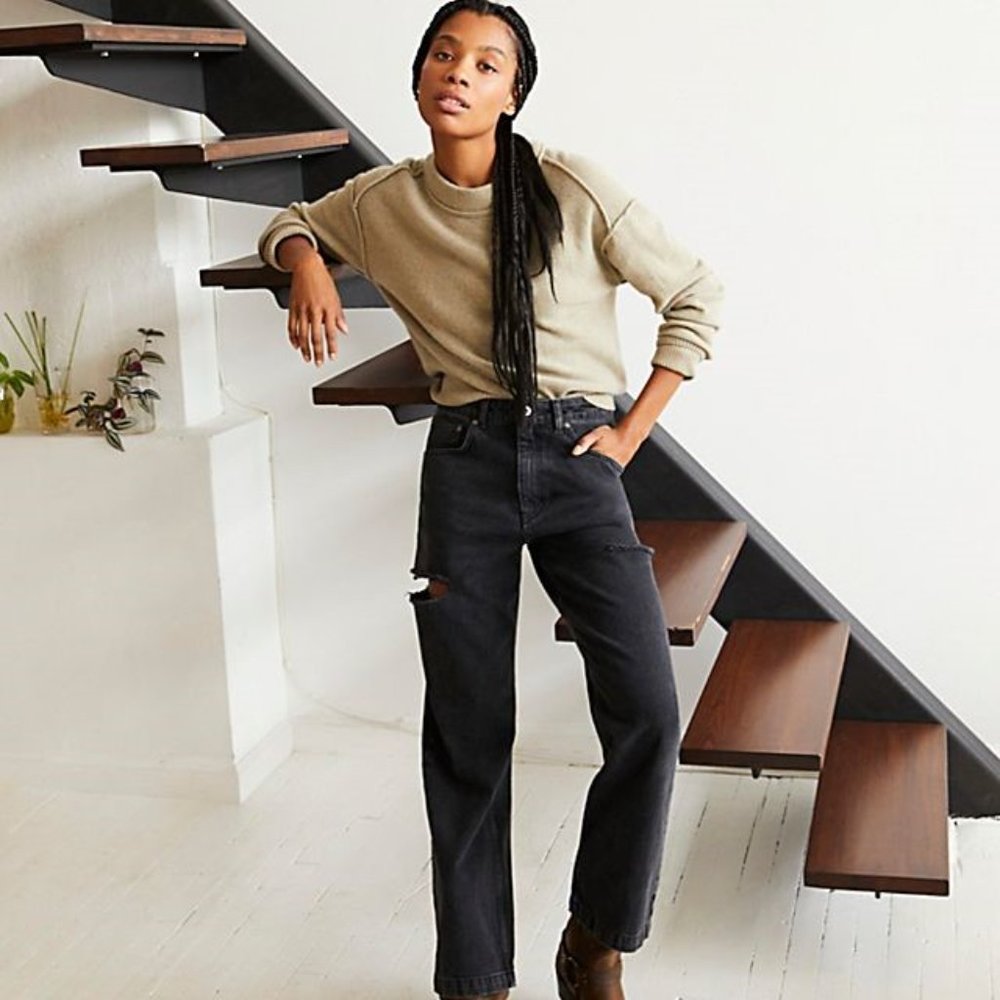 The Ragged Priest Thigh Cut Dad Jeans